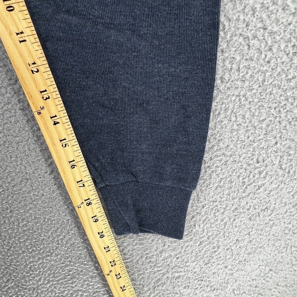 Cremieux Knit Sweater Men Large Blue 1/4 Button Pullover Brown Elbow Patches NEW - Picture 11 of 16